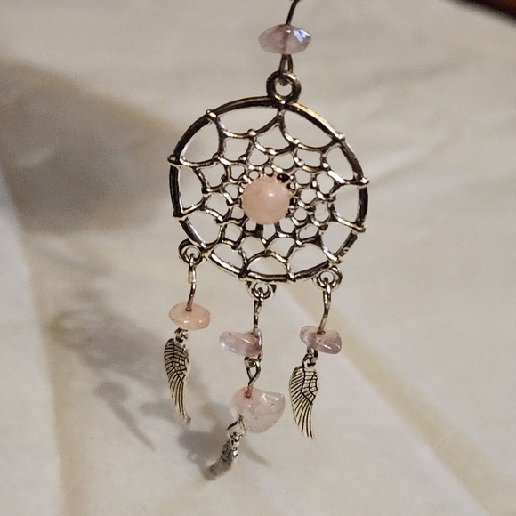 Dreamcatcher Keychain with Faux Rose Quartz stones - Picture 5 of 5